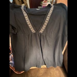 Short sleeved v neck top
